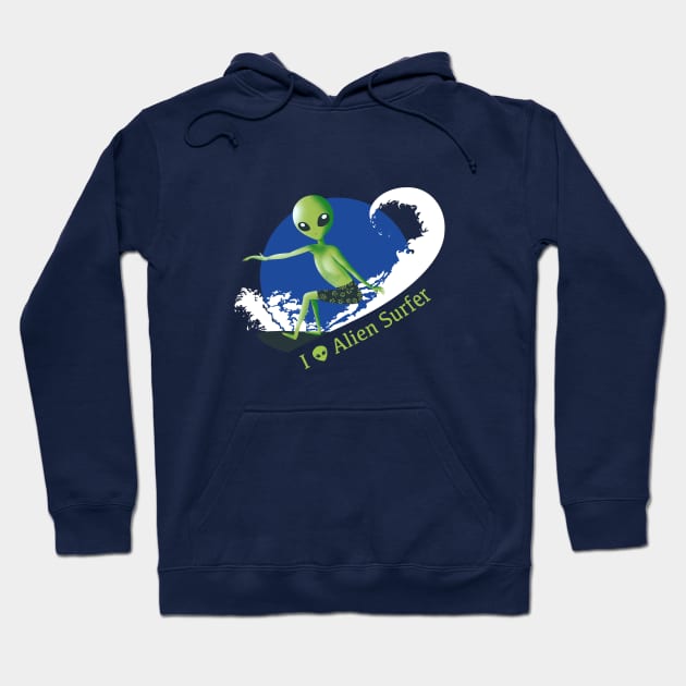 Alien surfer Hoodie by Mimie20